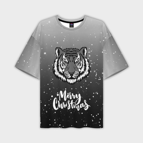 Мужская футболка OVERSIZE 3D с принтом Merry Christmas Год Тигра 2022. в Новосибирске,  |  | 2022 | happy new year | merry christmas | год тигра | зима близко | нг | новогодний | новогодний тигр | новогодняя символика | новый год | новый год 2022 | рождество | символ 2022 года | снег | снежинки | тигр