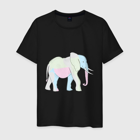 Мужская футболка хлопок с принтом Сказочный слон , 100% хлопок | прямой крой, круглый вырез горловины, длина до линии бедер, слегка спущенное плечо. | африка | дикое животное | животное | животные | звери | индия | слон | экзотика