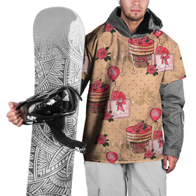 Накидка на куртку 3D с принтом Праздничное настроение - сюрприз в Екатеринбурге, 100% полиэстер |  | день рождения | коробки | новый год | подарки | праздник | сюрприз | шампанское