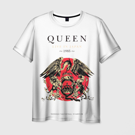 Мужская футболка 3D с принтом Queen   Live In Japan 1985 в Новосибирске, 100% полиэфир | прямой крой, круглый вырез горловины, длина до линии бедер | dont stop me now | freddie mercury | i want to break free | made | queen | quen | the show must go on | we are the champions | богемская рапсодия | глэм | квин | королева | куин | меркури | музыкант | мэркури | певец | песня | поп | рок группа | фаррух бу