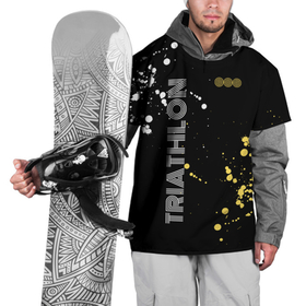 Накидка на куртку 3D с принтом Triathlon Триатлон в Новосибирске, 100% полиэстер |  | bike | ironman | run | swim | triathlon | бег | брызги | велоспорт | выносливость | краска | мультиспорт | плавание | спорт | триатлон | цикличный