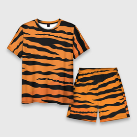 Мужской костюм с шортами 3D с принтом Шкура тигра вектор в Тюмени,  |  | tiger | восточный тигр | год тигра | кошка | тигр | тигренок | хищник | шерсть тигра