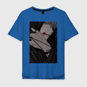 Мужская футболка хлопок Oversize с принтом One shots в Курске, 100% хлопок | свободный крой, круглый ворот, “спинка” длиннее передней части | anime | аниме | кастом | косплей | парни