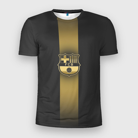 Мужская футболка 3D Slim с принтом Barcelona Gold Graphite Theme , 100% полиэстер с улучшенными характеристиками | приталенный силуэт, круглая горловина, широкие плечи, сужается к линии бедра | barcelona | blaugrana | fc barcelona | spain | барселона | гранатово синие | золото | золотоые логотипы | золотые эмблемы | ла лига | лига чемпионов | фк барселона | футбол | чемпионат испании