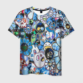 Мужская футболка 3D с принтом Буйство синих в Санкт-Петербурге, 100% полиэфир | прямой крой, круглый вырез горловины, длина до линии бедер | арт | монстры | художники | цвета