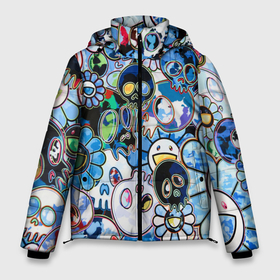 Мужская зимняя куртка 3D с принтом Буйство синих в Санкт-Петербурге, верх — 100% полиэстер; подкладка — 100% полиэстер; утеплитель — 100% полиэстер | длина ниже бедра, свободный силуэт Оверсайз. Есть воротник-стойка, отстегивающийся капюшон и ветрозащитная планка. 

Боковые карманы с листочкой на кнопках и внутренний карман на молнии. | арт | монстры | художники | цвета