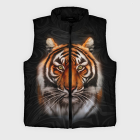 Мужской жилет утепленный 3D с принтом Реалистичный тигр | Realistic Tiger ,  |  | tiger | восточный тигр | год тигра | голова | кошка | тигр | тигренок | хищник