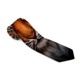 Галстук 3D с принтом Реалистичный тигр | Realistic Tiger в Тюмени, 100% полиэстер | Длина 148 см; Плотность 150-180 г/м2 | tiger | восточный тигр | год тигра | голова | кошка | тигр | тигренок | хищник