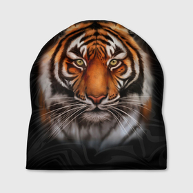 Шапка 3D с принтом Реалистичный тигр | Realistic Tiger в Петрозаводске, 100% полиэстер | универсальный размер, печать по всей поверхности изделия | tiger | восточный тигр | год тигра | голова | кошка | тигр | тигренок | хищник