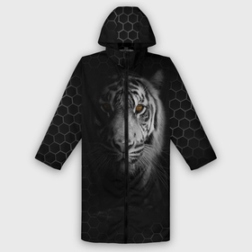 Дождевик унисекс 3D Тигр черно белый соты: в Ханты-Майнсийске, | | tiger | восточный тигр | год тигра | кошка | тигр | тигренок | хищник