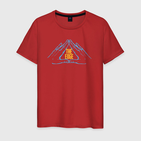 Мужская футболка хлопок с принтом Культ The edge в Санкт-Петербурге, 100% хлопок | прямой крой, круглый вырез горловины, длина до линии бедер, слегка спущенное плечо. | знак | культ | надпись | руки | треугольник
