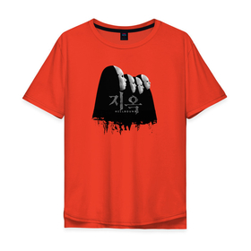Мужская футболка хлопок Oversize с принтом Спонсоры Hellbound в Петрозаводске, 100% хлопок | свободный крой, круглый ворот, “спинка” длиннее передней части | люди | маски | надпись | название | спонсоры