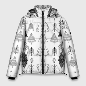 Мужская зимняя куртка 3D с принтом Елки Черные в Белгороде, верх — 100% полиэстер; подкладка — 100% полиэстер; утеплитель — 100% полиэстер | длина ниже бедра, свободный силуэт Оверсайз. Есть воротник-стойка, отстегивающийся капюшон и ветрозащитная планка. 

Боковые карманы с листочкой на кнопках и внутренний карман на молнии. | 2022 | christmas | new year | дед мороз | елка | елки | елочки | зима | куранты | мороз | на новый год | олени | олень | подарки | подарок | рождество | с новым годом | с рождеством | сани | санта | снег | снеговик