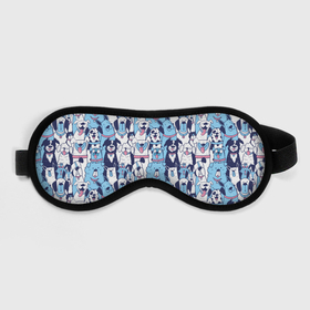 Маска для сна 3D с принтом Забавные Пёсели паттерн Funny Dogs pattern , внешний слой — 100% полиэфир, внутренний слой — 100% хлопок, между ними — поролон |  | dog | бульдог | далматинец | йорк | мопс | песик | порода | смешной | собака