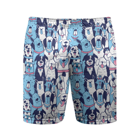 Мужские шорты спортивные с принтом Забавные Пёсели паттерн Funny Dogs pattern в Белгороде,  |  | dog | бульдог | далматинец | йорк | мопс | песик | порода | смешной | собака