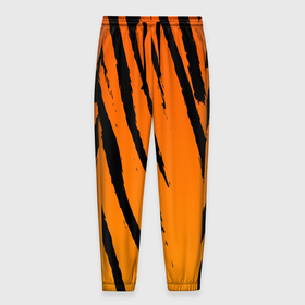 Мужские брюки 3D с принтом Шкура тигра (диагональ) в Новосибирске, 100% полиэстер | манжеты по низу, эластичный пояс регулируется шнурком, по бокам два кармана без застежек, внутренняя часть кармана из мелкой сетки | tiger | восточный тигр | год тигра | кошка | тигр | тигренок | хищник | шерсть тигра