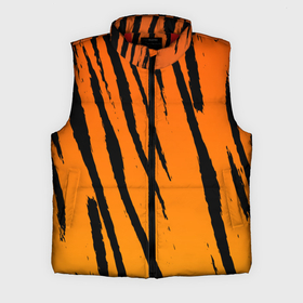 Мужской жилет утепленный 3D с принтом Шкура тигра (диагональ) в Курске,  |  | tiger | восточный тигр | год тигра | кошка | тигр | тигренок | хищник | шерсть тигра