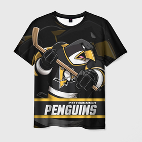 Мужская футболка 3D с принтом Питтсбург Пингвинз Pittsburgh Penguins в Белгороде, 100% полиэфир | прямой крой, круглый вырез горловины, длина до линии бедер | hockey | nhl | penguins | pittsburg | pittsburgh | pittsburgh penguins | usa | нхл | пингвинз | питтсбург | питтсбург пингвинз | спорт | сша | хоккей | шайба