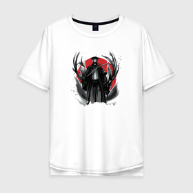 Мужская футболка хлопок Oversize с принтом Войн Тьмы в Санкт-Петербурге, 100% хлопок | свободный крой, круглый ворот, “спинка” длиннее передней части | войн | демон | зло | монстр | нинздя | ронин | рыцарь | самурай | япония