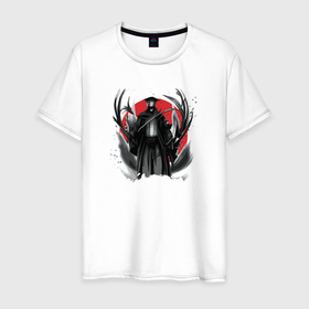 Мужская футболка хлопок с принтом Войн Тьмы в Санкт-Петербурге, 100% хлопок | прямой крой, круглый вырез горловины, длина до линии бедер, слегка спущенное плечо. | войн | демон | зло | монстр | нинздя | ронин | рыцарь | самурай | япония