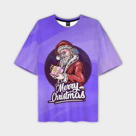 Мужская футболка OVERSIZE 3D с принтом Santa 2022 в Курске,  |  | new year | арт | графика | дед мороз | зима | новый год | рождество | санта