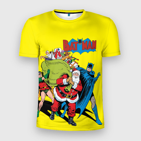 Мужская футболка 3D спортивная с принтом Batman Robin & Santa! , 100% полиэстер с улучшенными характеристиками | приталенный силуэт, круглая горловина, широкие плечи, сужается к линии бедра | 000103 | 015507 | batman | christmas | dc | dc comics | holidays | new year | robin | santa | santa claus | бэтмен | диси | комиксы | новый год | подарки | робин | рождество | санта | санта клаус