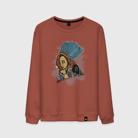 Мужской свитшот хлопок с принтом Индейская девушка с перьями в Новосибирске, 100% хлопок |  | Тематика изображения на принте: авторский принт | девушка | женщина | иллюстрация | индеец | индейцы | индеянка | перья | племя