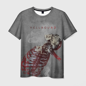Мужская футболка 3D с принтом Hellbound Новая истина , 100% полиэфир | прямой крой, круглый вырез горловины, длина до линии бедер | Тематика изображения на принте: дым | надпись | скелет | текстура