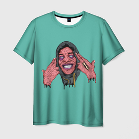 Мужская футболка 3D с принтом Зомби ДаБэйби , 100% полиэфир | прямой крой, круглый вырез горловины, длина до линии бедер | da baby | dababy | hip hop | rap | rep | дабэби | исполнители | исполнитель | музыка | реп