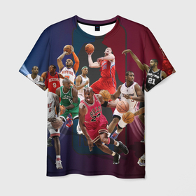Мужская футболка 3D с принтом НБА Легенды в Тюмени, 100% полиэфир | прямой крой, круглый вырез горловины, длина до линии бедер | арт | коби брайант | леброн джеймс | лэйкерс | майкл джордан | нба