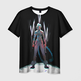Мужская футболка 3D с принтом Maddnes Jinx в Белгороде, 100% полиэфир | прямой крой, круглый вырез горловины, длина до линии бедер | arcane | jinx | league of legends | lol | moba | аркейн | джинкс | жинкс | лига легенд | лол | моба