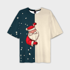 Мужская футболка OVERSIZE 3D с принтом Happy New Year Дед Мороз. в Санкт-Петербурге,  |  | 2022 | happy new year | merry christmas | rdnewyear22 | год тигра | дед мороз | зима близко | нг | новогодний | новый год | новый год 2022 | рождество | символ 2022 года | снег | снежинки