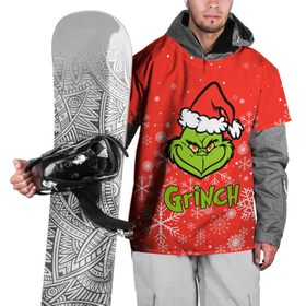 Накидка на куртку 3D с принтом Grinch Red. в Тюмени, 100% полиэстер |  | Тематика изображения на принте: 2022 | grinch | happy new year | merry christmas | год тигра | гринч | зима близко | нг | новогодний | новый год | новый год 2022 | рождество | снег | снежинки