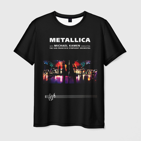 Мужская футболка 3D с принтом Metallica S и M в Новосибирске, 100% полиэфир | прямой крой, круглый вырез горловины, длина до линии бедер | hard | heavy | james hetfield | kirk hammett | lars ulrich | metallica | music | robert trujillo | rock band | thrash | thrashmetal | альбом | джеймс хэтфилд | кирк хэмметт | ларс ульрих | метал | металика | металлика | музыка | роберт трухильо | рок груп