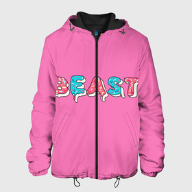 Мужская куртка 3D с принтом Mr Beast Donut (Pink edition) в Белгороде, ткань верха — 100% полиэстер, подклад — флис | прямой крой, подол и капюшон оформлены резинкой с фиксаторами, два кармана без застежек по бокам, один большой потайной карман на груди. Карман на груди застегивается на липучку | arts | mr beast | mrbeast | youtube | арты | блогеры | мистер бист | прикольные надписи | ютуб | ютуберы