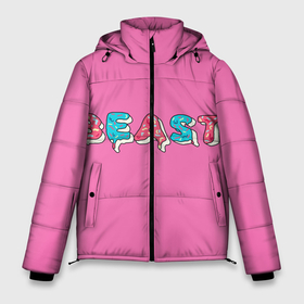 Мужская зимняя куртка 3D с принтом Mr Beast Donut (Pink edition) в Курске, верх — 100% полиэстер; подкладка — 100% полиэстер; утеплитель — 100% полиэстер | длина ниже бедра, свободный силуэт Оверсайз. Есть воротник-стойка, отстегивающийся капюшон и ветрозащитная планка. 

Боковые карманы с листочкой на кнопках и внутренний карман на молнии. | arts | mr beast | mrbeast | youtube | арты | блогеры | мистер бист | прикольные надписи | ютуб | ютуберы