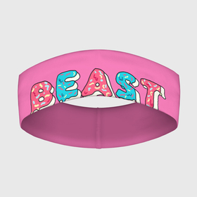 Повязка на голову 3D с принтом Mr Beast Donut (Pink edition) в Белгороде,  |  | arts | mr beast | mrbeast | youtube | арты | блогеры | мистер бист | прикольные надписи | ютуб | ютуберы