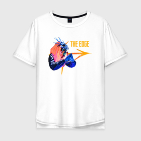 Мужская футболка хлопок Oversize с принтом Знак the edge в Екатеринбурге, 100% хлопок | свободный крой, круглый ворот, “спинка” длиннее передней части | знак | надпись | персонаж | стрелка