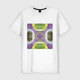 Мужская футболка хлопок Slim с принтом Коллекция Фрактальная мозаика Фиолетово-зеленый Квадрат в Белгороде, 92% хлопок, 8% лайкра | приталенный силуэт, круглый вырез ворота, длина до линии бедра, короткий рукав | abstraction | fractal | green | mosaic | pattern | purple | yellow | абстракция | желтый | зеленый | мозайка | на витрину | узор | фиолетовый | фрактал