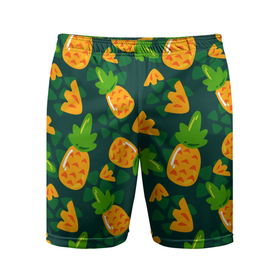Мужские шорты спортивные с принтом Ананасы. Много ананасов в Курске,  |  | ананас | ананасовый | ананасы | сладость | фрукт