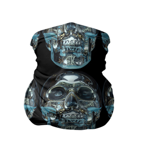 Бандана-труба 3D с принтом Skulls pattern 2028 в Новосибирске, 100% полиэстер, ткань с особыми свойствами — Activecool | плотность 150‒180 г/м2; хорошо тянется, но сохраняет форму | fashion | future | pattern | skull | vanguard | авангард | будущее | мода | стекло | узор | череп
