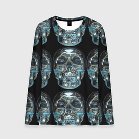 Мужской лонгслив 3D с принтом Skulls pattern 2028 в Петрозаводске, 100% полиэстер | длинные рукава, круглый вырез горловины, полуприлегающий силуэт | fashion | future | pattern | skull | vanguard | авангард | будущее | мода | стекло | узор | череп