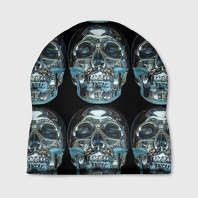 Шапка 3D с принтом Skulls pattern 2028 в Петрозаводске, 100% полиэстер | универсальный размер, печать по всей поверхности изделия | fashion | future | pattern | skull | vanguard | авангард | будущее | мода | стекло | узор | череп