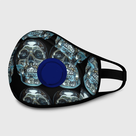Маска из неопрена с принтом Skulls pattern 2028 в городе Новоалтайск, неопрен 100% | Форма огибающая нос. Резинки для ушей с дополнительной резинкой на затылке. Клапан для выдоха для активного дыхания при занятиях спортом. Эластичный материал маски и окантовки для лучшего растяжения и прилегания маски.  | fashion | future | pattern | skull | vanguard | авангард | будущее | мода | стекло | узор | череп