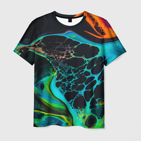 Мужская футболка 3D с принтом Fashion Pattern 2028 в Петрозаводске, 100% полиэфир | прямой крой, круглый вырез горловины, длина до линии бедер | expression | fashion | paint | pattern | краска | мода | текстура | узор | экспрессия