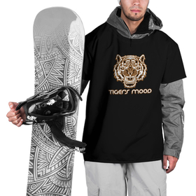 Накидка на куртку 3D с принтом tigerss mood , 100% полиэстер |  | африка | бивни | глаза | животные | злой | злость | зубы | индия | клыки | настроение | неон | неоновые принты | пасть | природа | саванна | светящиеся | сердится | тигр