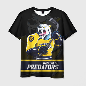 Мужская футболка 3D с принтом Нэшвилл Предаторз Nashville Predators в Новосибирске, 100% полиэфир | прямой крой, круглый вырез горловины, длина до линии бедер | Тематика изображения на принте: hockey | nashville | nashville predators | nhl | predators | usa | нхл | нэшвилл | нэшвилл предаторз | предаторз | спорт | сша | хоккей | шайба