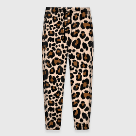 Мужские брюки 3D с принтом Леопардовые Пятна в Белгороде, 100% полиэстер | манжеты по низу, эластичный пояс регулируется шнурком, по бокам два кармана без застежек, внутренняя часть кармана из мелкой сетки | Тематика изображения на принте: jaguar | leopard | ocelot | predator | гепард | дикая кошка | животное | зверь | кот | леопард | леопардовые пятна | оцелот | хищная кошка | хищник | ягуар