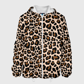 Мужская куртка 3D с принтом Леопардовые Пятна в Екатеринбурге, ткань верха — 100% полиэстер, подклад — флис | прямой крой, подол и капюшон оформлены резинкой с фиксаторами, два кармана без застежек по бокам, один большой потайной карман на груди. Карман на груди застегивается на липучку | jaguar | leopard | ocelot | predator | гепард | дикая кошка | животное | зверь | кот | леопард | леопардовые пятна | оцелот | хищная кошка | хищник | ягуар