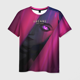 Мужская футболка 3D с принтом Arcane Джинкc , 100% полиэфир | прямой крой, круглый вырез горловины, длина до линии бедер | arcane | аркейн | джинкс | легенд | лига